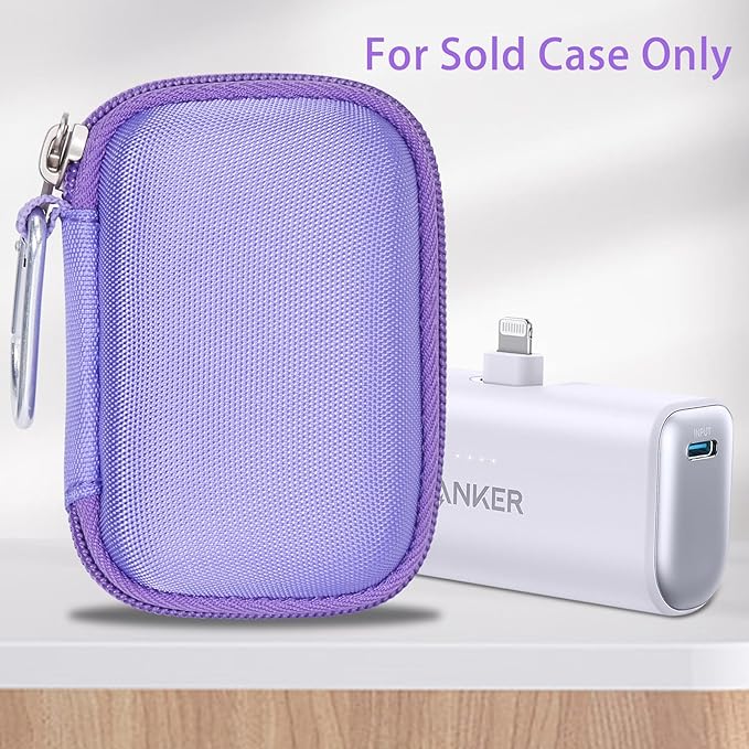 khanka Hard Travel Case Replacement with Anker 621 Nano Power Bank,5,000mAh Portable Charger,Case Only (Purple)