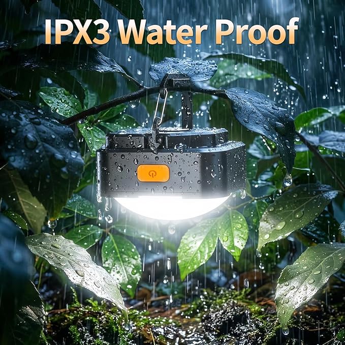FLY2SKY Rechargeable Camping Lights 5000 mAh Tent Lights Portable LED Camping Lantern Survival Gear Essentials Camping Accessories for Hiking Backpacking Fishing Hurricane Emergency Power Outage（1PCS）