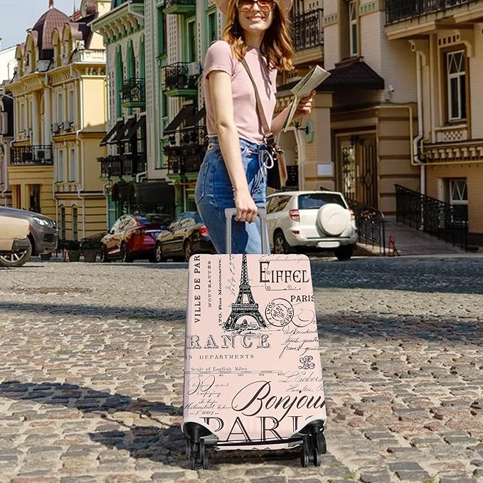 Travel Luggage Cover Suitcase Protector Fits 18-32 Inch Wheel Covers PatternedTravel Related Items Flower Luggage Protector Elastic L