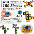 TOSY Magnet Fidget Spinner Mini - 8 Blocks, 3 in 1 Toy: Transformable Fidget Spinner, Infinity Cube, 2x2 Puzzle Cube, Easter Basket Stuffers for Kids/Adults, STEM Sensory Stress Relief Toy