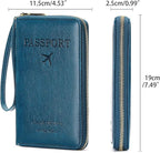 Leather RFID Blocking Passport Holder Travel Wallet, Passport Cover/Travel Wallet for Women/Men with
