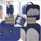 Shoe Bags - Holds 3 Pair of Shoes, Travel Essentials for Flying Carry On Luggage - Blue