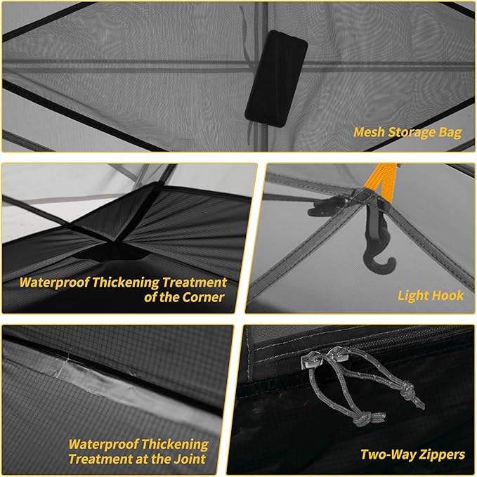 Naturehike Mongar Backpacking Tent, 3 Season Ultralight Lightweight Double Layer Free Standing Tents for Camping Hiking Cycling
