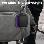 2Pack Square Earbud Case Portable EVA Carrying Case Storage Bag Cell Phone Accessories Organizer with Carabiner for Earphone, Earbud, Earpieces, SD Memory Card, Camera Chips-Purple/Green
