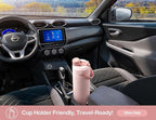 POWCAN 26 oz Insulated Water Bottle with 2-in-1 Straw and Spout Lid, Keep Cold 24H, Leak-Proof, Fits in Car Cup Holder, Stainless Steel Water Bottle for Sports, Travel, Gift, and School (Rosy Bouquet)