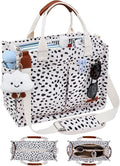BESBESME Canvas Tote Bag for Women with Zipper & Compartments– Large Work & College Laptop Tote Crossbody Shoulder Bag