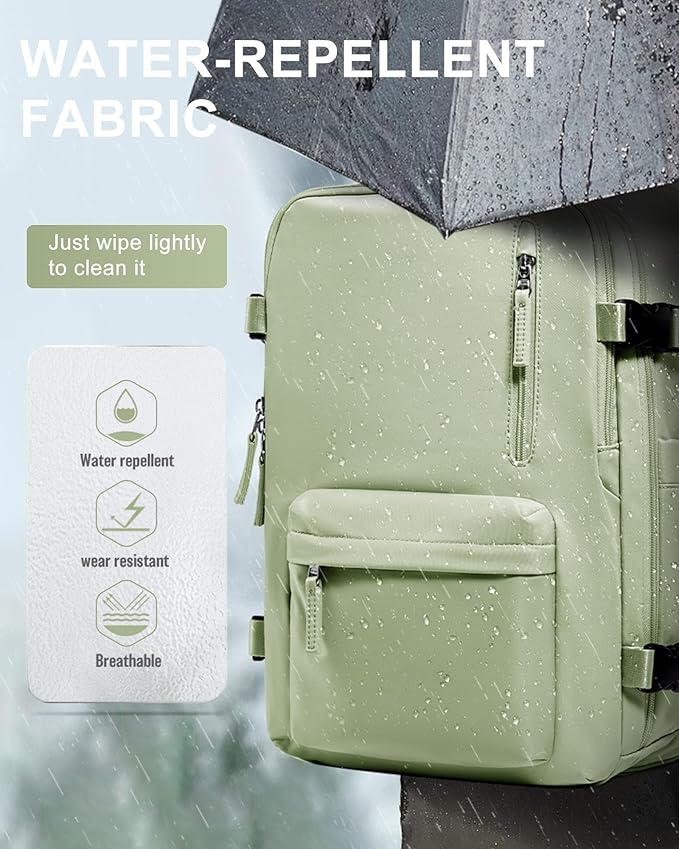 Travel Backpack Women,Carry On Backpack Flight Approved 18x14x8 inches Bag Spirit Airlines Personal ltem,College Sports Hiking Rucksack Waterproof Casual Daypack Laptop Blackpack Men, MintGreen