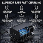 TT&C 30W USB-C Power Brick, PD Super Fast Type-C Wall Adapter Compatible with iPhone 17, 17 Pro Max, iPhone Air, 17e, 16, 16e, 15, iPad mini, for Samsung Galaxy S25, S24 (Black 2-Pack)