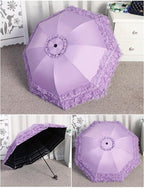 URAWESO Vintage Lace Parasol Gothic Lolita Umbrella UV Sun Protection Witch Cosplay Photoshoot Props Party Decoration