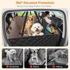 URPOWER 2026 Upgraded Back Seat Extender for Dogs - Large Hard Bottom Dog Car Seat Cover Holds 550lbs, Waterproof Dog Hammock Pet Bed with High-Density Foam Non-Slip Backseat Protector