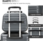 GinzaTravel 20" Carry On Luggage and 13" Mini Cosmetic Cases Travel Set Lightweight Polypropylene Suitcase with TSA Lock Hardside Luggage with Spinner Wheels (2 Piece Set, Gray)