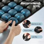 Starlo Travel Cushion Airplane Seat,Airplane Cushion for Long Flight,Press-Type Inflatable Wheelchair Seat Cushion,42 Airbags for Car,Office,Stadium,Ergonomic Comfort Support Pressure Relief-Black