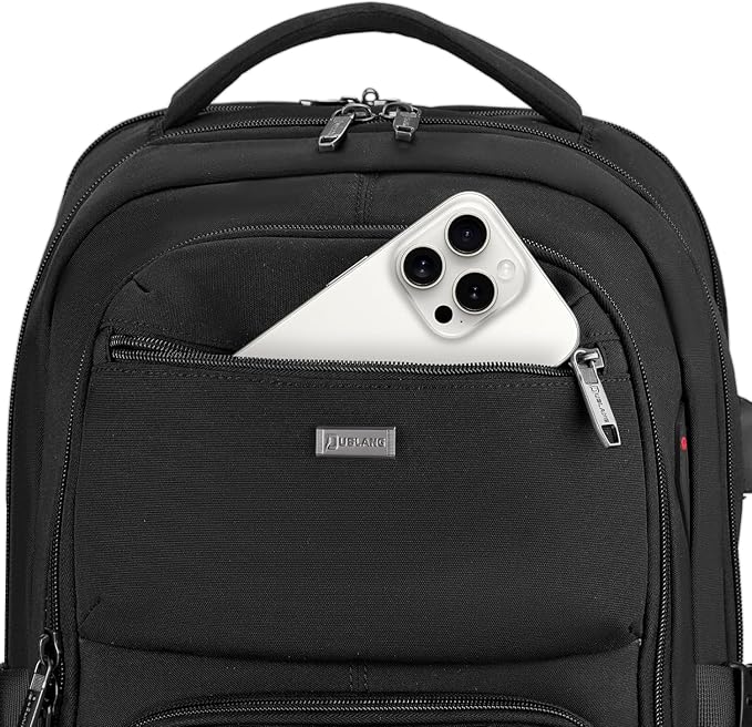 DUSLANG 17 Inch Laptop Backpack for Travel Water Resistant College Backpack for Men Women Laptop Bag with USB Charging Port and Clear Cosmetic Bag, Black