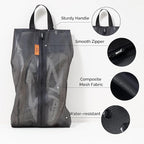 YOUNGTIME Shoe Bags for Travel,Water Resistant Shoe Storage Organizer for Packing,Travel Shoe Bag with Zipper for Women and Men(Black)