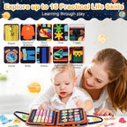 Toddler Busy Board Montessori Toys: for Toddlers 1-3 Year Old Educational Activity Book Sensory Board Travel Toy Ages 2-4 Learning Fine Motor Skills Preschool Quiet Book Gift for Boys Girls Kids