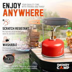 Smokey Camp Camping Cookware Mess Kit Set with Stove - Backpacking Camping Pots and Pans Set, All in One Non-Stick Camping Cooking Set, Portable Stove, Hiking, Picnic, Outdoor & Camping Cookware Set