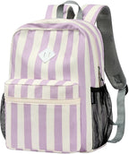 STEAMEDBUN Corduroy Kids Backpack for Girls Boys 3-8, Girls Backpack for Elementary Kindergarten - Stripe