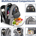 MATEIN Lunch Backpack, 17 inch Insulated Cooler Backpack with for Women Men, Water Resistant College Lunch Box Backpack with Laptop Compartment for Work Picnic Travel Beach, Gifts