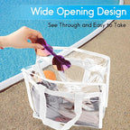 Hoiny Clear Bag for Stadium Events Approved, 12x6x12 Large Transparent Tote Bag with Zipper for Gym Concert Sports Festivals