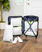 Compression Packing Cubes for Travel, 6-Piece Lightweight Packing Cubes Set for Carry-On Luggage & Backpacks – TRIPPED Travel Gear (White and Green)