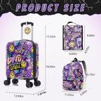 Rosamo Kid’s Luggage Set 6 Piece Suitcase Set 16" Hardside Luggage with Spinner Wheels Girls Boys Carry on Luggage Travel Rolling Luggage Airline Approved (Emoji)
