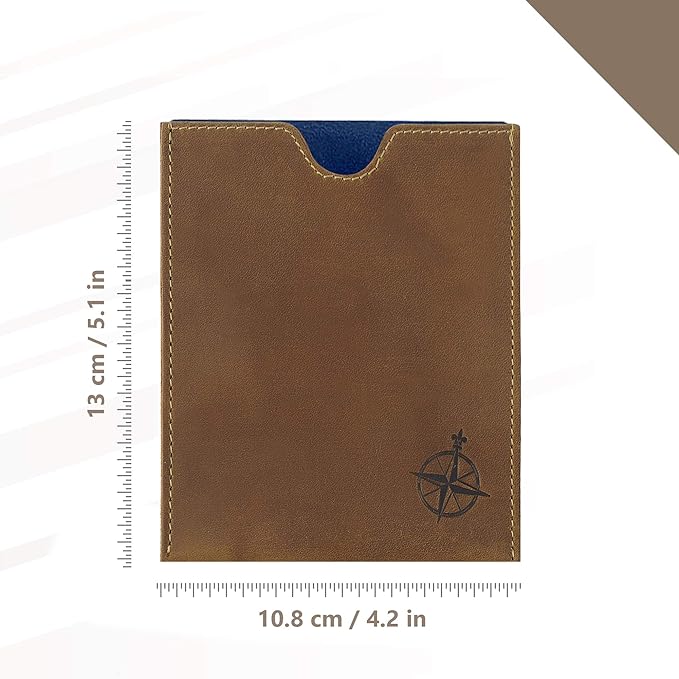 WANDERINGS Leather Passport Holder – Travel - Handmade Genuine Leather Wallet with Passport Pocket and Card Slots - RFID Blocking for Security Against Data Theft