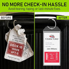 Untethered Cruise Luggage Tag Holders (6 Pack, Wide) | Clear Luggage Tags for Cruise Ships | Durable PVC Travel Bag ID Tags (6.3" x 3.5")