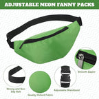 Saintrygo 20 Pcs Neon Fanny Pack Bulk, 90s 80s Fanny Pack Adjustable Waist Bags, Vintage Bag, Oxford Cloth for Workout Traveling Running Bachelor Party Favors Women Men(Dark Color)
