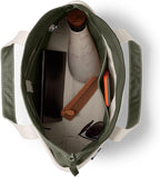 Lands' End Natural Zip Top Canvas Tote Bag Natural/dark Olive Green Medium Regular Handle