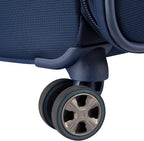 DELSEY PARIS Helium DLX Softside Expandable Luggage with Spinner Wheels, Navy Blue, Checked-Medium 25 Inch