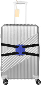 Luggage Straps Bag Bungee for Luggage， High Elastic Suitcase Adjustable Belt Bag Bungees with Buckles (Black/Blue)