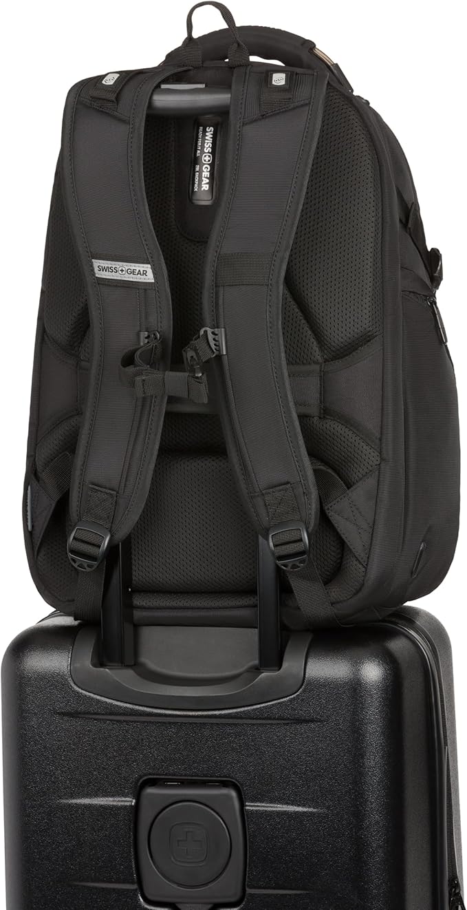 SwissGear Endure ScanSmart 17" Laptop Backpack – Reflective Tech Backpack with ScanSmart Compartment – Multiple Organizer Pockets – Black