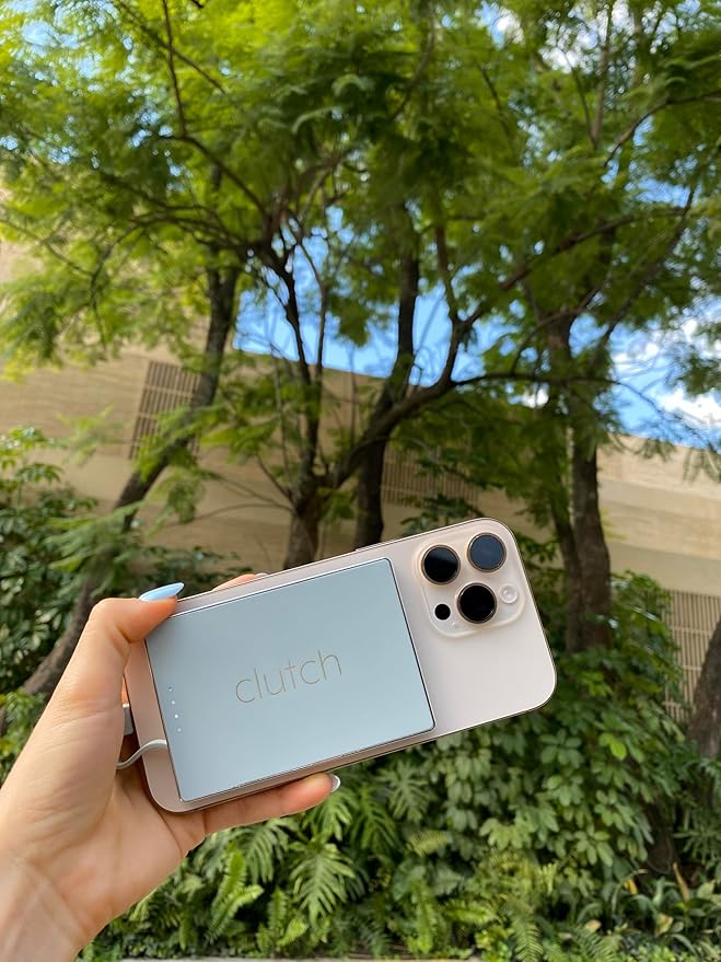 Clutch - Pro USB-C Portable Charger - Compatible with iPhone 15, 16, 17 & Android Devices - Power Bank Magnetic Battery - TSA Travel Approved - USB Rechargeable - Built-in Cable - 5000 mAh - 3.7oz