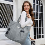 HOMESPON Large Canvas Tote Bag for Women Everything Bag with Pockets and Laptop Sleeve