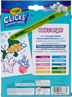 Crayola Clicks Retractable Markers Bold (10ct), Teacher Classroom School Supplies, Spring Crafts, No Dry Washable Markers for Kids