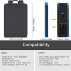 ZINZ Slim & Expandable Laptop Backpack Water Resistant Backpack Travel Backpack Compatible with MacBook Air/Pro/Neo 13-14 inch, XPS 13/14, Surface 13.5" and Most 13-14 Notebooks，B01BL01