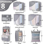 8 Set Packing Cubes for Travel, Gifts for Women Mom,Anti-Tearing Suitcase Organizer,OlarHike Vacation Essentials & Accessories for Cruise Ship