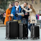 3 Piece Luggage Sets, Lightweight ABS Suitcase with 4 Spinner Wheels ＆ TSA Locks, Hardside Carry On Luggage Durable Suitcase Set for Family Travel Business - Black, 20/24/28