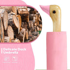 Compact Small Umbrellas for Rain&Sun, Cute Design Duck Head Umbrella for Girls Gifts, 8 Ribs Folding Umbrella with Wooden Handle
