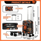 Kid’s Luggage Set 2 Piece Suitcase Set 16’’ Hardside Luggage with Spinner Wheels Girls Boys Carry on Toddler Luggage Travel Rolling Luggage Carry on Luggage Airline Approved Basketball