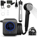 Portable Shower with Water Heater–Camping Shower Pump with 8000mAh Battery, 5-Speed Settings, LCD Display, 6L/min, IPX8–Portable Shower Head for Camping, Hiking, Car, Pets