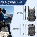 TheFitLife Nordic Walking Trekking Poles - 2 Sticks with Anti-Shock and Quick Lock System, Telescopic, Collapsible, Ultralight for Hiking, Camping, Mountaining, Backpacking, Walking, Trekking