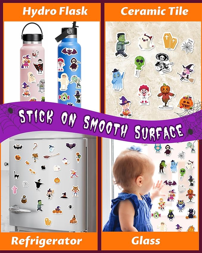 Walenced Reusable Sticker Book for Toddlers, Stickers for Kids, Toddler Sticker Book, Toddler Craft Activities, Toddler Travel Toys Boy Girl Birthday Gifts - Halloween