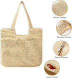 Trifabricy Beach Bags for Women, Large Beach Bag, Woven Straw Tote Bags Waterproof, Weaving Swim Shopping Travel Bag
