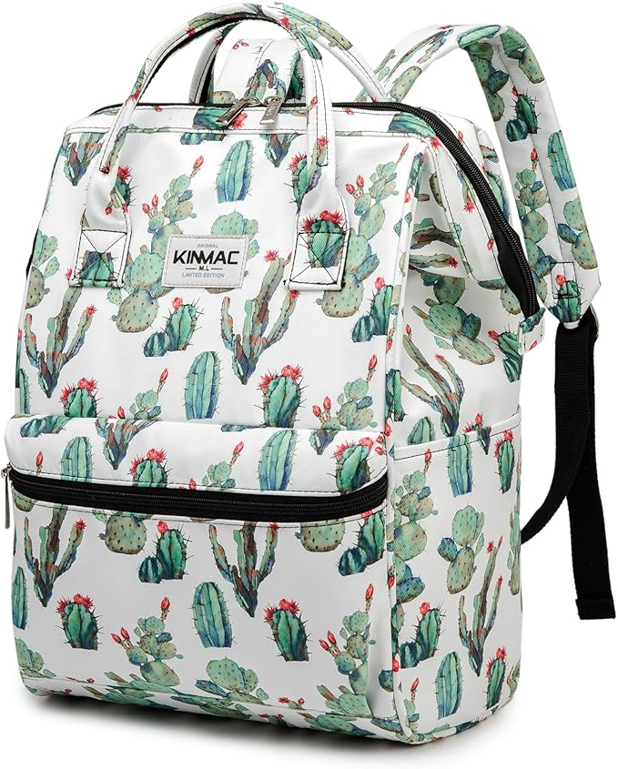 Kinmac Wide Open Style Laptop Backpack College Travel Outdoor Backpack For Laptop Up to 15.6 Inch (Cactus)