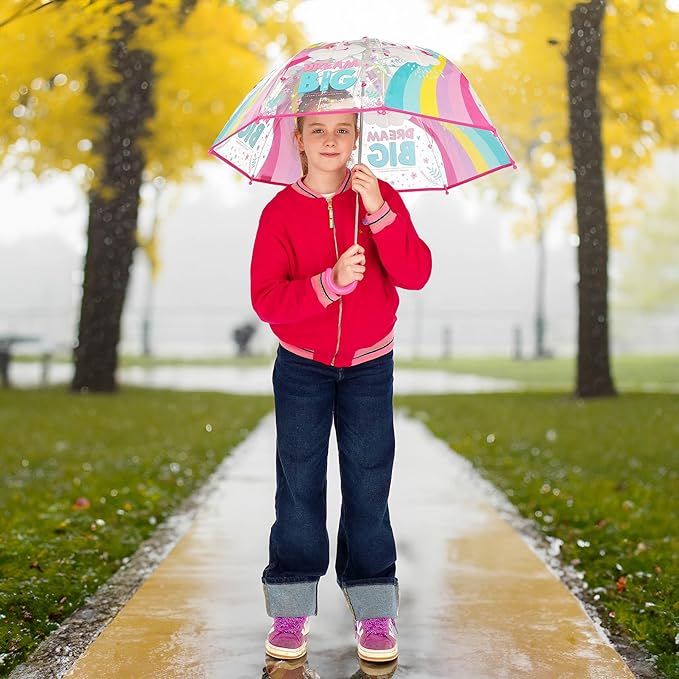 Legami - Dancin' In The Rain Children's Umbrella, Windproof Structure, Manual Opening, Fabric Closure with Space for Name, Hook Handle, 73 x 65 cm