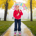 Legami - Dancin' In The Rain Children's Umbrella, Windproof Structure, Manual Opening, Fabric Closure with Space for Name, Hook Handle, 73 x 65 cm