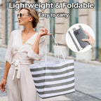 KALIDI Beach Tote Bag Women Large Waterproof Sandproof Shoulder Handbag Packable Grocery Bag Hobo Purse for Picnic Vacation