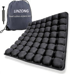 Travel Cushion Airplane Seat,Plane Seat Cushion for Long Flights,Portable Inflatable Seat Cushion for Air Travel,Office,Car and Wheelchair,Comes with Air Pump and Storage Bag
