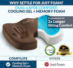 ComfiLife Premium Gel & Memory Foam Seat Cushion – Doctor Recommended Office Chair Cushion, Car Seat Cushion – Chair Cushions for Back & Sciatica Pain Relief – Seat Cushions for Office & Desk (Black)